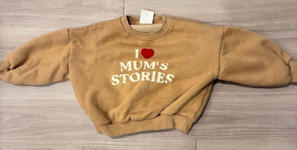 Zara Mum's Stories Sweatshirt Size 1 1/2 Years 86 cm Camel Brown